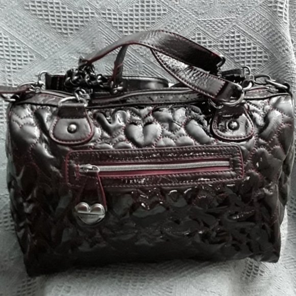 Betsey Johnson Handbags - Betsey Johnson MAROON PATENT SATCHEL